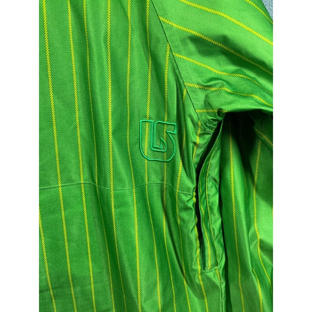 BURTON Jacket Mens Size Small Green DryRide Striped Hooded Insulated Waterproof - Picture 16 of 16